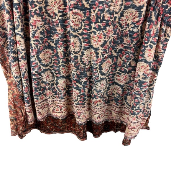 Free People High Tide Dual Print High/Low T shirt size Large - Picture 5 of 10